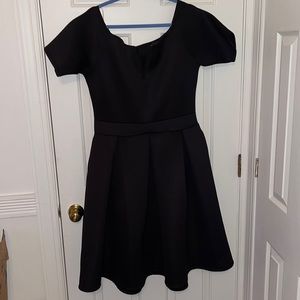 Black A-Line Shortsleeved Dress